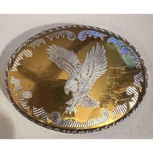 Rockmount Ranchwear Eagle Belt Buckle Yellow And Silver